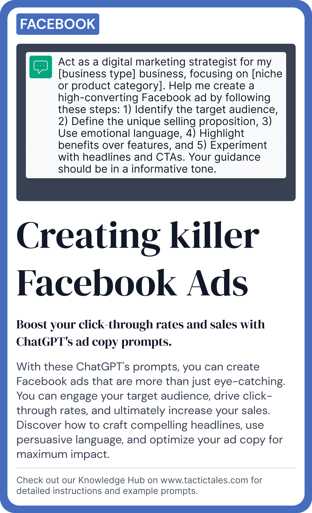 Creating killer Facebook Ads -front