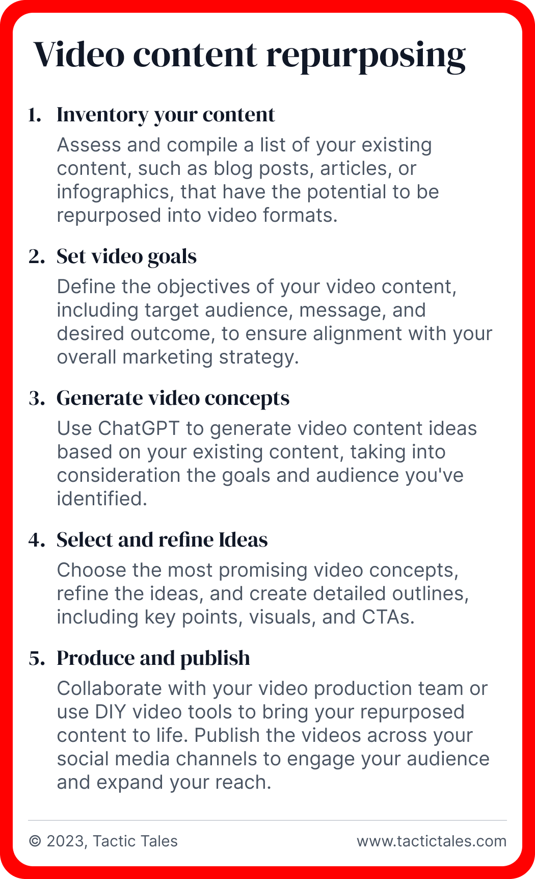 Video content repurposing - back