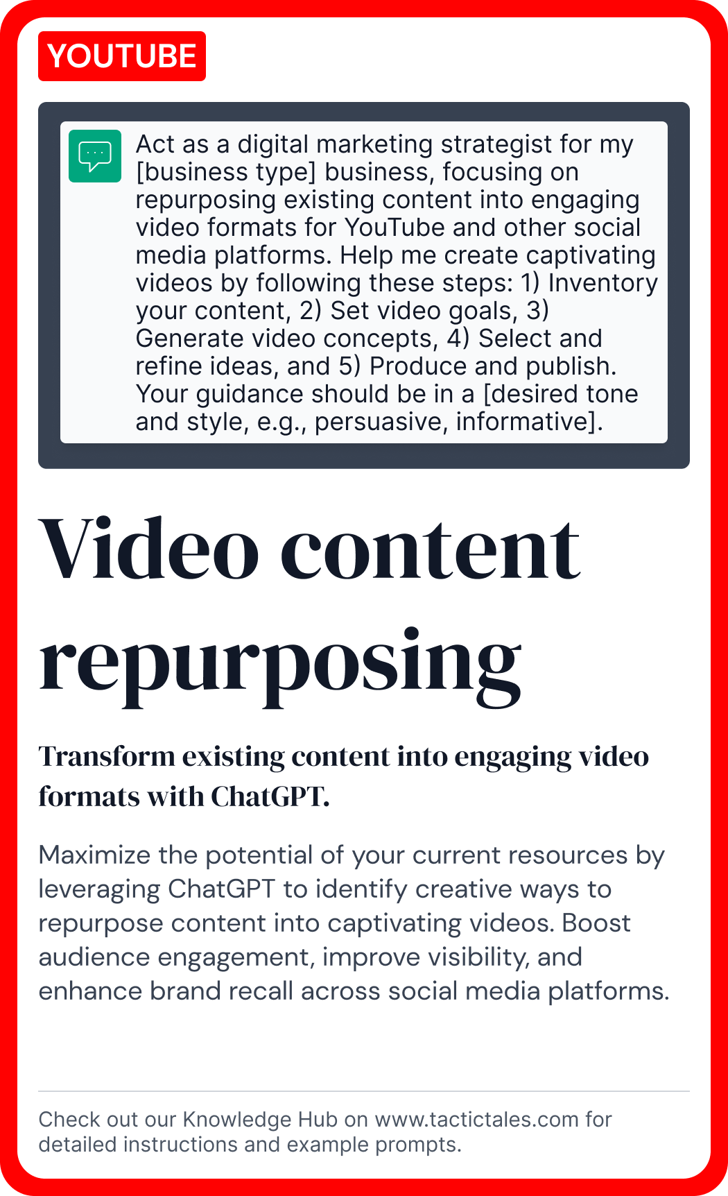 Video content repurposing - front